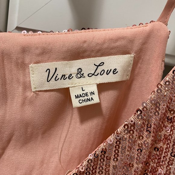 New with Tags, Pink sequin tank by Vine & Love, size large - Picture 3 of 6